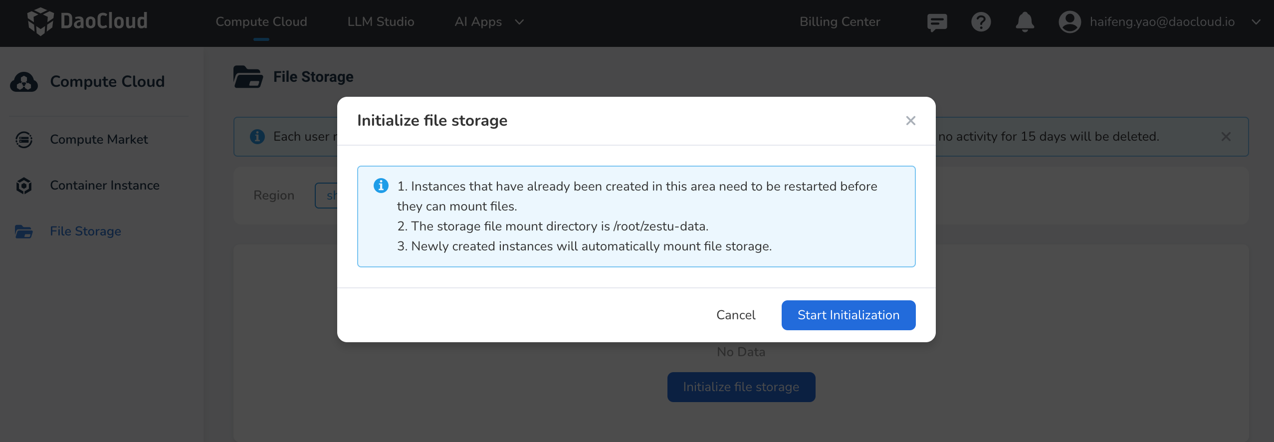 Initialize File Storage 2